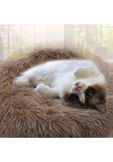 Vkemall "yumuşak Yuvarlak Evcil Hayvan Yatağı - Kaymaz, Nefes Alabilir, Sıcak Tutan"