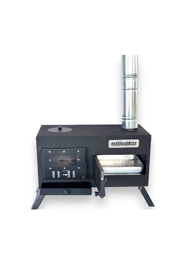 Katlanır Ayaklı Kuzineli Kamp Ve Çadır Sobası - Ful Set Çantalı