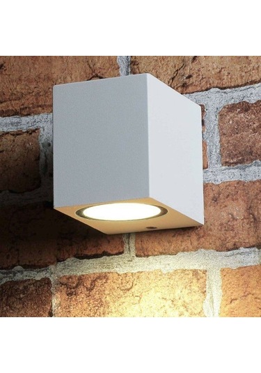 Tek Yönlü İç - Dış Mekan Dekoratif Modern  Aplik Beyaz