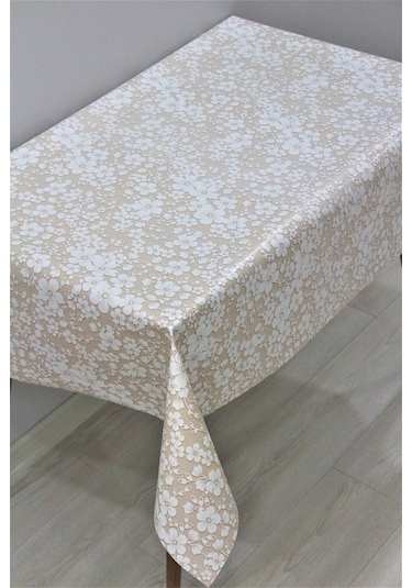 Astarlı Silinebilir Pvc Muşamba Masa Örtüsü Kahve Yonca - 158-a1 001