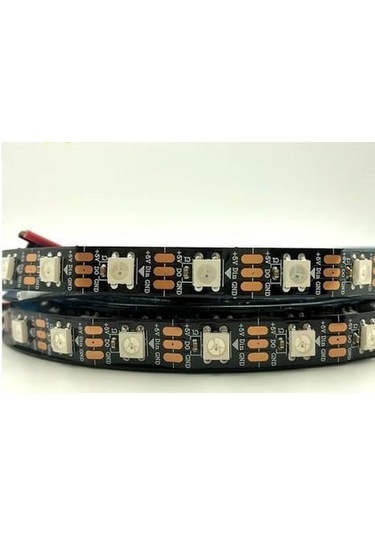 Ws2812b 5v Argb Pixel Şerit Led Adreslenebilir, Ip20, Metrede 60 Led, 5 Metre