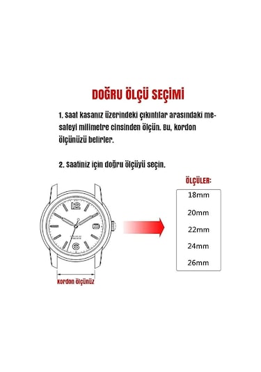 Fado&her Saate Uyumlu Hakiki Siyah Beyaz Dikişli Deri Saat Kordonu 22 Mm 44 Siyah