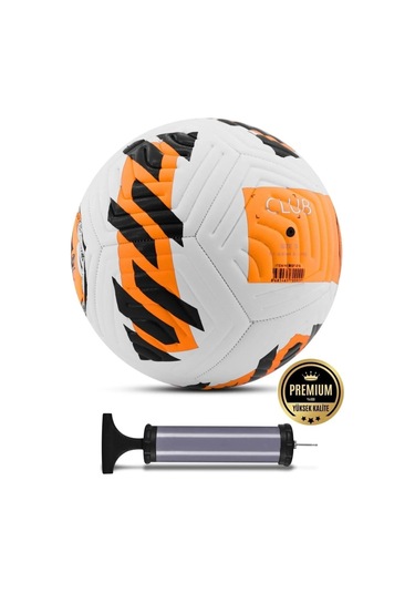 Turuncu Yeni Desenli Futbol Topu 4 Astarlı No:5 480 Gr + Pompa Hediyeli X507 Turuncu