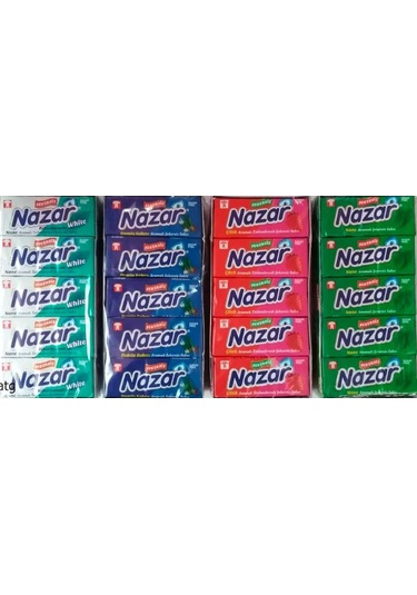 Nazar Karışık Şekersiz Sakız 5'li Paket 80 Adet