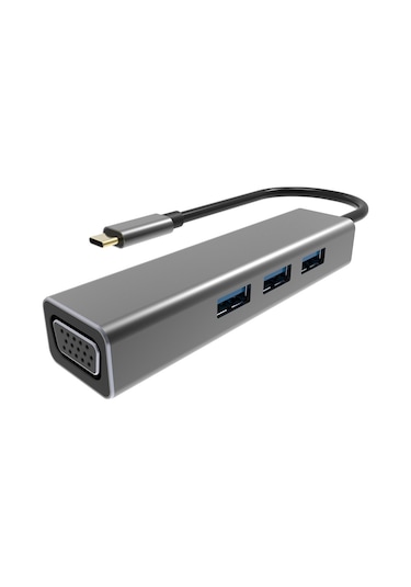 Vcom Dh319 Type-C To Usb 3.0-3 Vga Çevirici