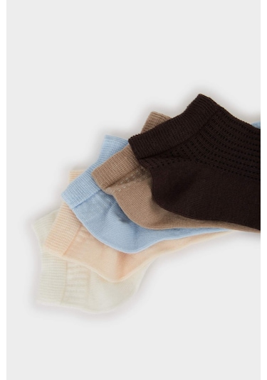 DeFacto Kadın 5'li Pamuklu Patik Çorap F5431AXNSKR1