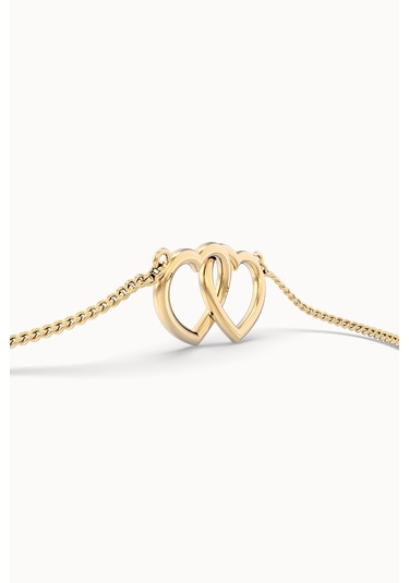 Chocli 18 Ayar Altın Kaplama Hearts Kolye Altın