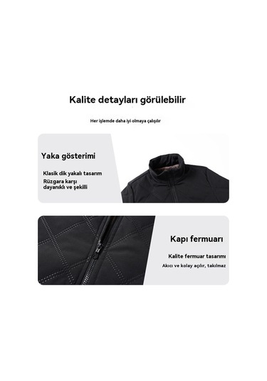 2025 Yeni Erkek Sonbahar Ve Kış Peluş Pamuklu Ceket Yeşil