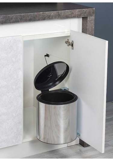 Starax S-2251 Paslanmaz Çöp Kovası Krom Dolap İçi 10 Litre-S2251G Krom