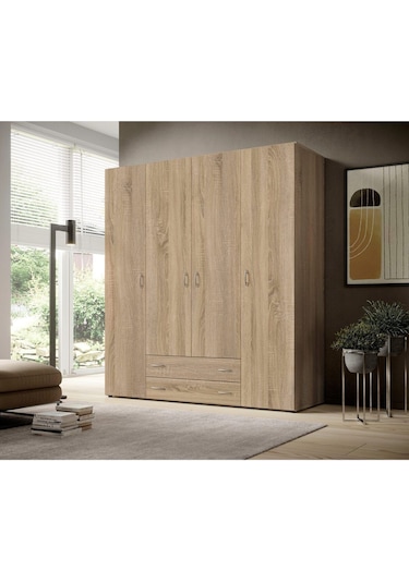 Ahter Giyinme Dolabı - Çok Amaçlı Dolap - Gardırop 160 Cm-4 Kapaklı-2 Çekmeceli