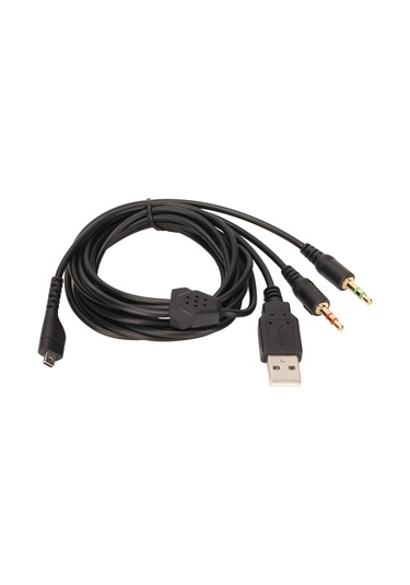 Steelseries Arctis 3,5,7 Pro 2m İçin Işıklı Kulaklık Kablosu 3'ü 1 Arada Konnektörlü Yedek Kablo Oyun Kulaklığı Kablosu