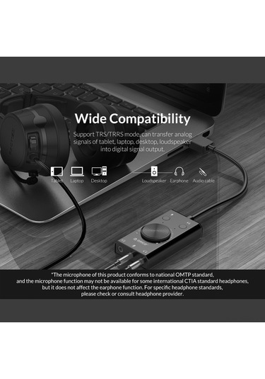 Suofeng Usb Dışarıdaki Ses Kartı, Bilgisayar/laptop Mikrofon/kulaklık Çevirici, Hızlı Kurulum, Ses Seviyesi Ayarlanabilir, Sürücü Gerektirmez