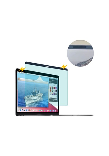 Mufunye Macbook Uyumlu Air 13" 2015-2017 Manyetik Ekran Koruyucu: Mavi Işık Filtresi, Yansıma Engeli, Uv Koruma, 287x197mm, Kolay Kurulum