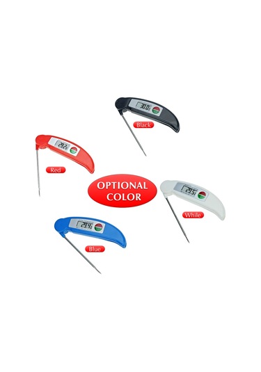 Springsun Katlanabilir Gıda Termometresi, Hızlı Ölçüm, Led Ekranlı, 304 Paslanmaz Çelik Prob, -50 C/+300 C Aralığı, Beyaz