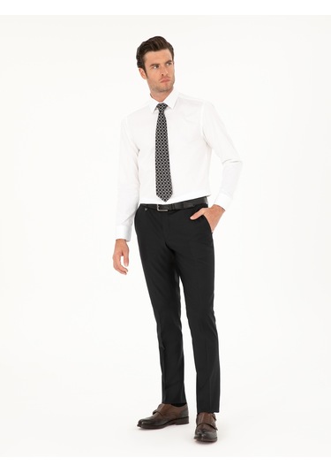 Cacharel Beyaz Slim Fit Pamuk Klasik Gömlek