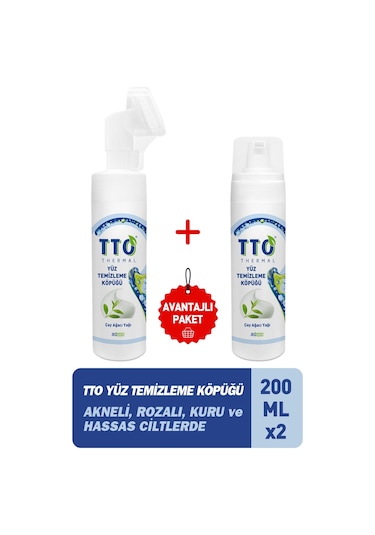 Tto Termal Çay Ağacı Yağlı Yüz Temizleme Köpüğü 2 x 200 ML