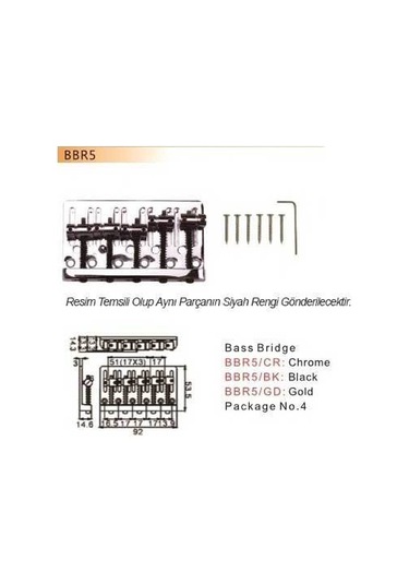 Dr Parts Bbr5Bk Krom Bas Gitar Köprüsü