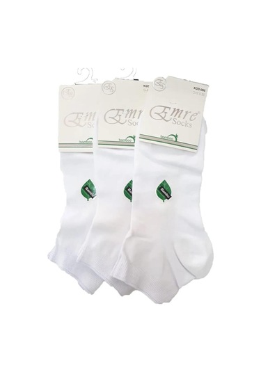 Emre Erkek Bambu Kısa Patik Çorap 0095 - 6 Adet Beyaz