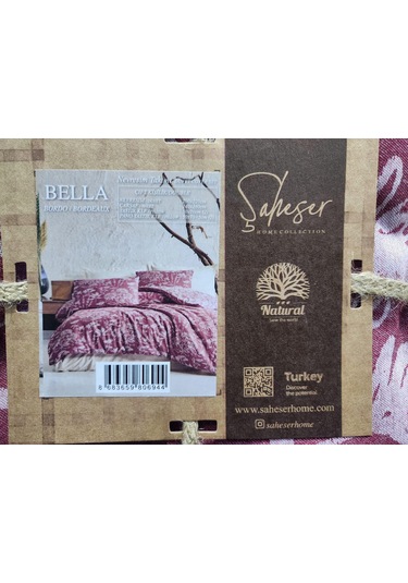 Şaheser Çiftkişilik Nevresim Takımı Bella Bordo Desenli