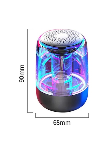 Singree Kablosuz Bluetooth Hoparlör - 7 Renkli Led Işık, Tws Stereo Ses, Taşınabilir, 8 Saat Çalma Süresi