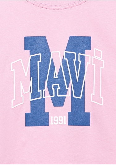 Mavi - M Logo Baskılı Pembe Tişört 7610276-86953 Pembe