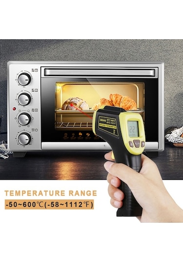 Pazly Temasız Dijital Termometre -50 C-600 C Lcd Ekranlı Hızlı Ölçüm - Plastik, Aaax2 Pil, -20 C-60 C Depolama