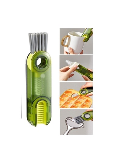 3 Fonksiyonlu Çok Amaçlı Temizlik Fırçası Mutfak Banyo Araç Klavye Pencere Oluk Temizlik Fırçası