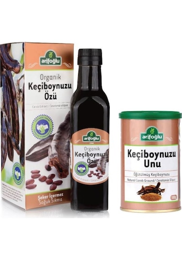 Arifoğlu Organik Keçiboynuzu Özü 250 ML + Keçiboynuzu Unu 180 G