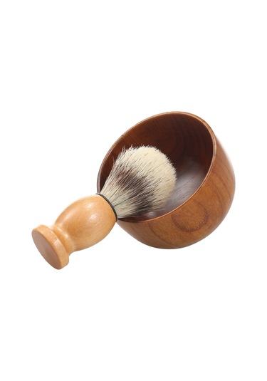 Moveevo Erkekler İçin Ahşap Tıraş Seti: Krem, Sabun Kupa, Köpük Fırçası Ve Kase