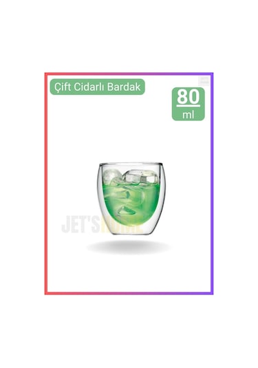 12 Li Set Espresso Bardağı 80 Ml Kahve Bardağı Çift Cidarlı Bardak Viski Bardağı Şeffaf