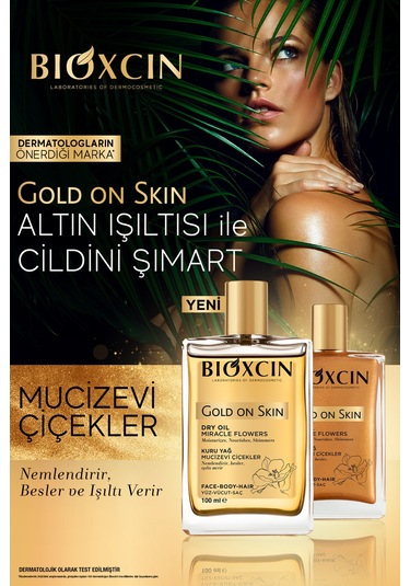 Gold On Skin Kuru Yağ 100 ml Sprey Doğal, Cilt & Saç İçin Besleyici, Nemlendirici Yağ, Monoi Kokulu