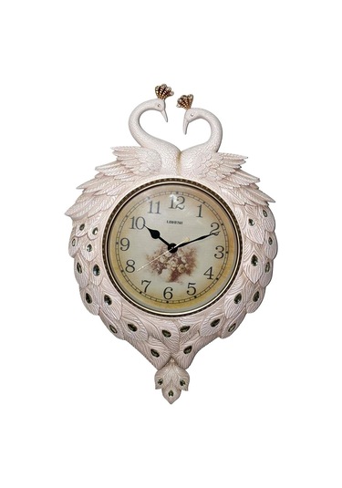 Duvar Saati Tavuskuşu Temalı Büyük Polyester Saat No.2 50 X 70 Cm çok Renkli