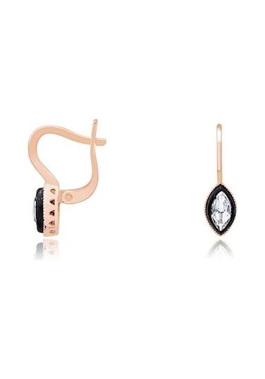 Tektaş - Pembe Altın 14 Ayar Elmas Görünümlü Küpe