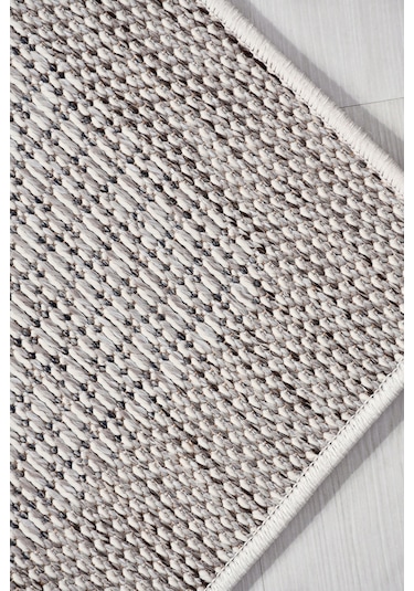 Dekozer Sisaletta Jüt Görünümlü Sisal Dokuma Modern Kilim Tozumaz, Robot Süpürge Uyumlu Krem