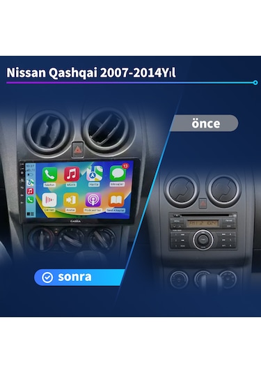 Nissan Qashqai 2007-2014yıl 1gb Ram 16gb Rom Carplay Multimedya 9"