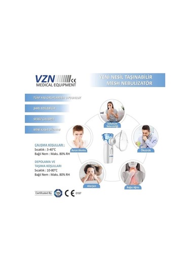 Medikaltec Vzn Yeni Nesil Taşınabilir Mesh Nebülizatör