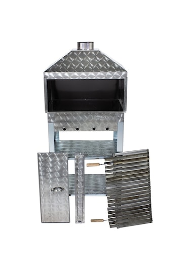 Metehan MTH-21 Davlumbazlı - Bacalı - Kapaklı - Lama Izgaralı - İki Tekerlekli Mangal