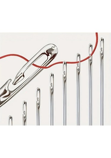 Kolay İplik Geçirilen İğne Seti 12 Adet Çok Renkli