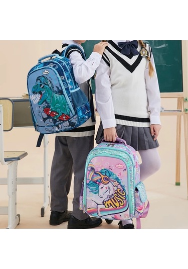 Maxaccess Unicorn Single Bag Unicorn Dino Print Okul Cantasi Ayarlanabilir Askili Buyuk Bolmeli Tekli Unicorn Çantası