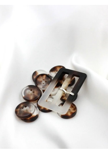 The New Button Dekoratif Düğmeler Kahverengi 25 Mm 12 Adet 276235836