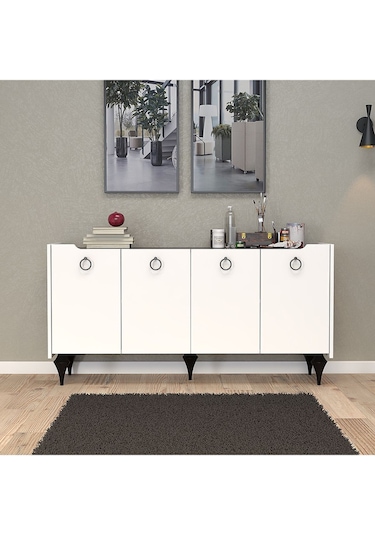 Umg Mobilya Titanyum Modern Konsol, Çok Amaçlı Dolap, Dresuar, Mutfak Dolabı, Kiler Dolabı, Tv Ünitesi Mermer Desen