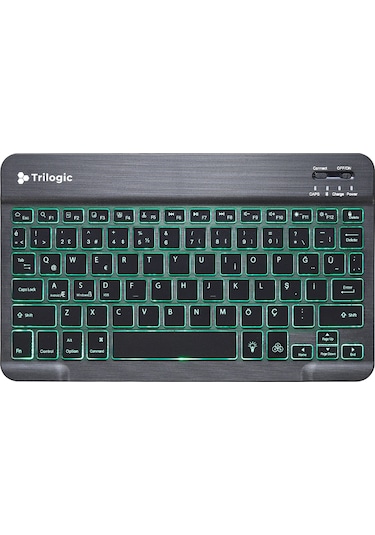 Trilogic Bright KBT501 7 Renk Led Aydınlatmalı Kablosuz Bluetooth Klavye