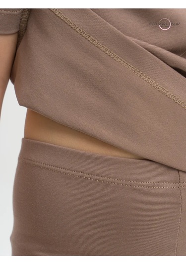 Sovalina Çocuk Yazlık Bisiklet Taytı İle Takım 391333967 Bej