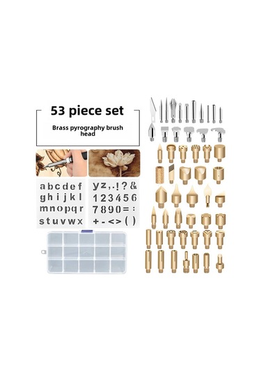 Mufunye Kabak Baskı Ve Oymak Seti - 53 Parça Fırça Uçlu Elektrikli Dovucu Uçları, 15 Bölmeli Depolama Kutusu İle Dayanıklı Malzeme