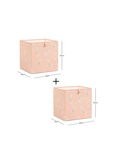 Ocean Home Textile 2'li Çocuk Odası Deniz Kızı Kutu Set 33 X 30 X 33 Cm Pudra
