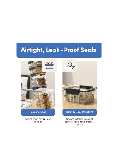 4'lü Paket Hava Geçirmez Gıda Saklama Kapları, Mutfak Saklama Kapları, Tahıl Kapları, Şekerleme Kapları, 460 Ml -