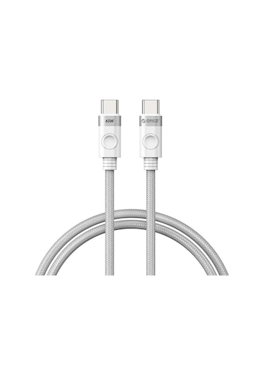 Orico CDX-60CC-WH-BP 60W PD Type-C To Type-C Hızlı Şarj Ve Data Kablosu 1 M Beyaz
