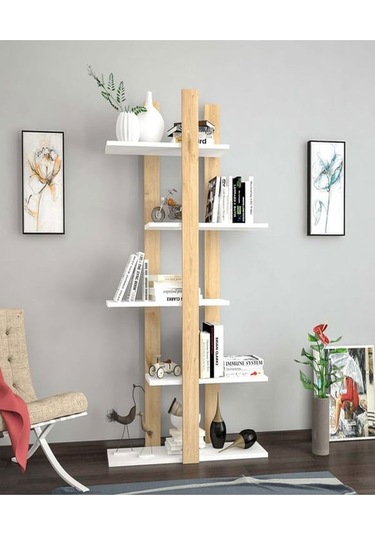 Bright Kitaplık Safirmeşe Beyaz