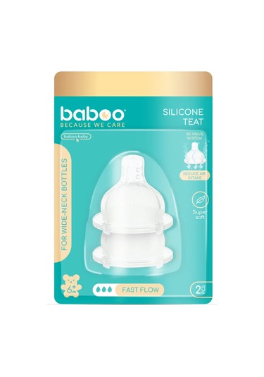 Baboo Sütlü Mama Biberonu İçin Geniş Ağızlı Emzik 6+ 307331562 Beyaz