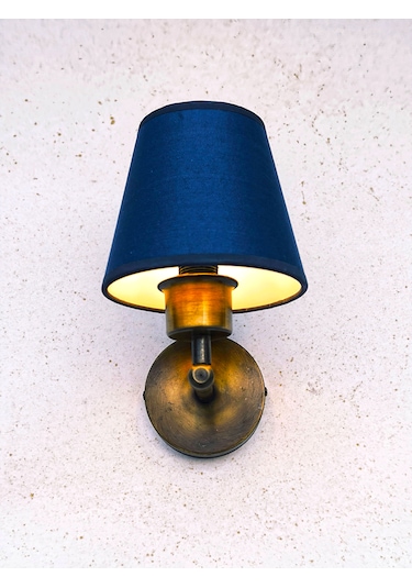 Shimmer Duvar Apliği Eskitme Gold Koyu Mavi Başlıklı Koyu Mavi